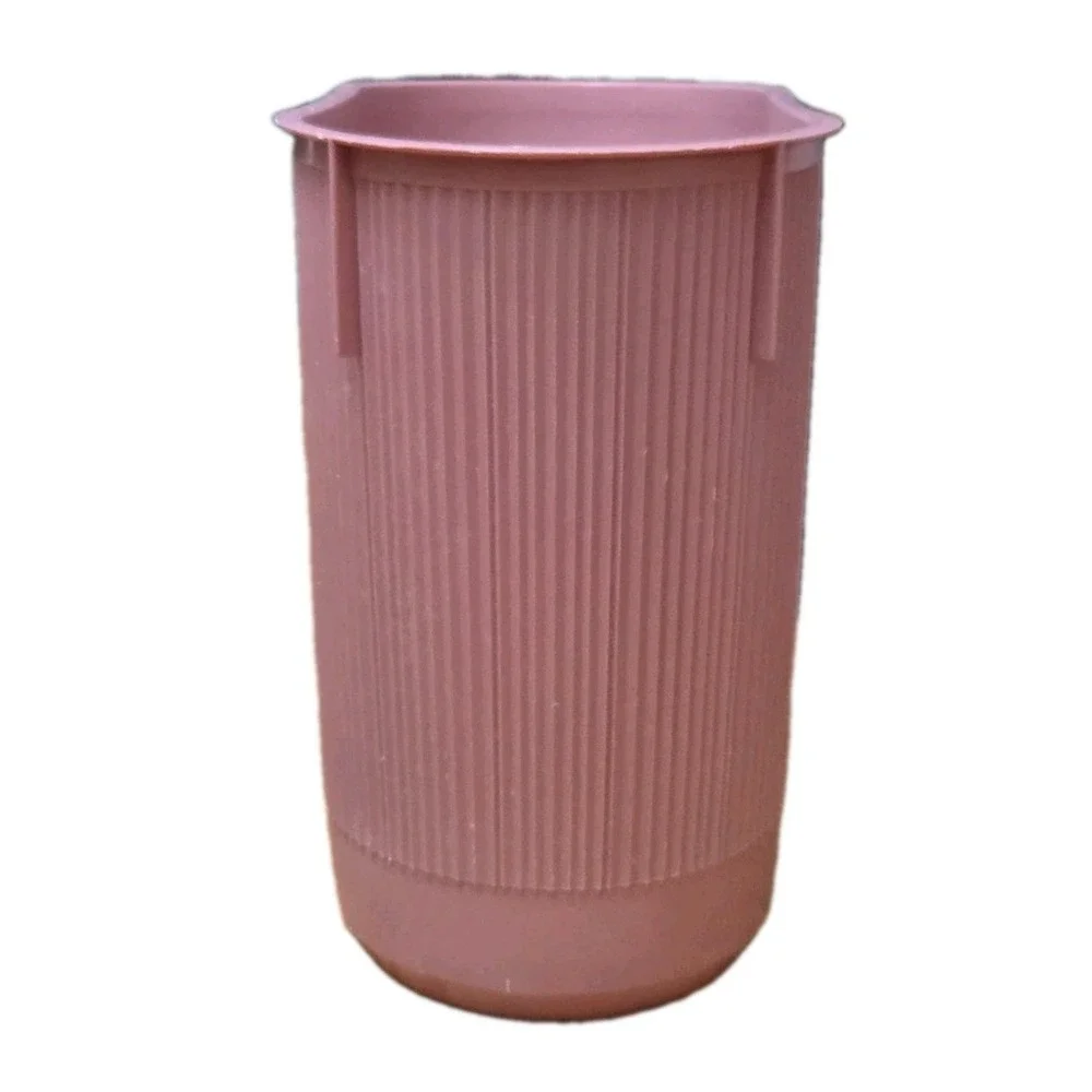 Vintage Rubbermaid Pink Ribbed Oval Trash Can Wastebasket 80s 90s